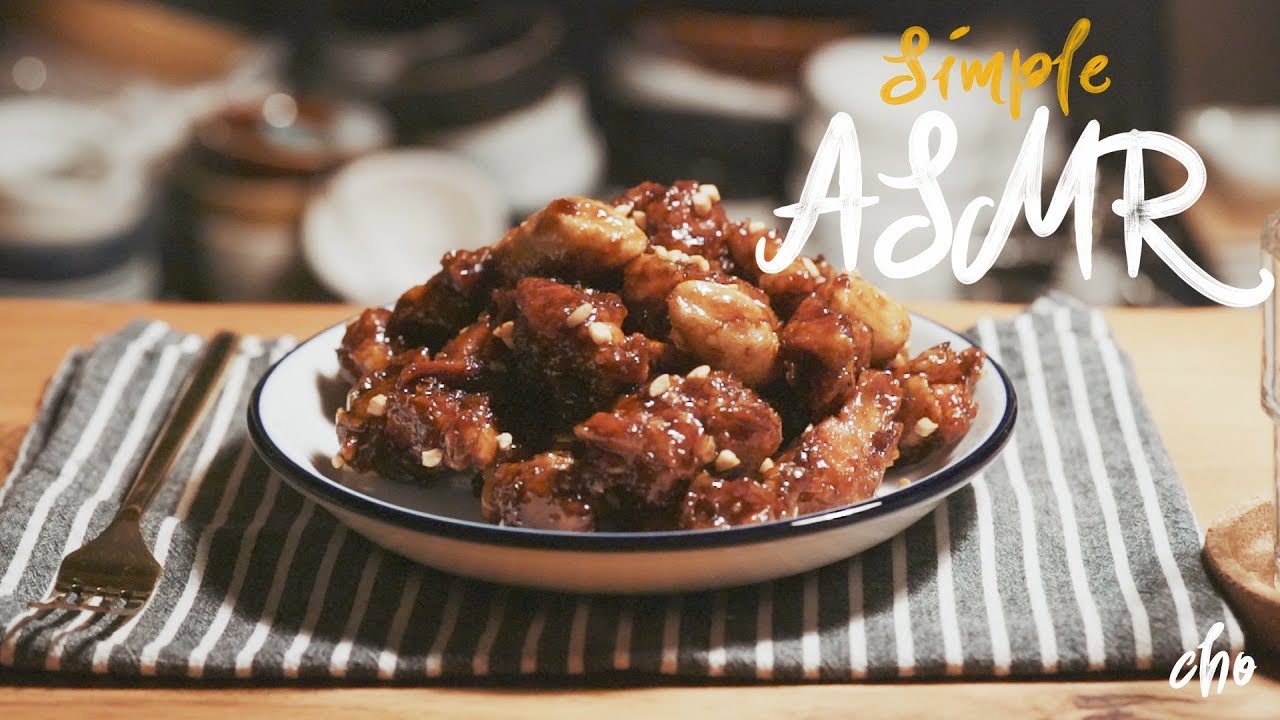 [Simple ASMR] ‘Crunchy Korean fried chicken’ Eating Sounds (Dakgangjeong : 닭강정) : Cho's daily cook