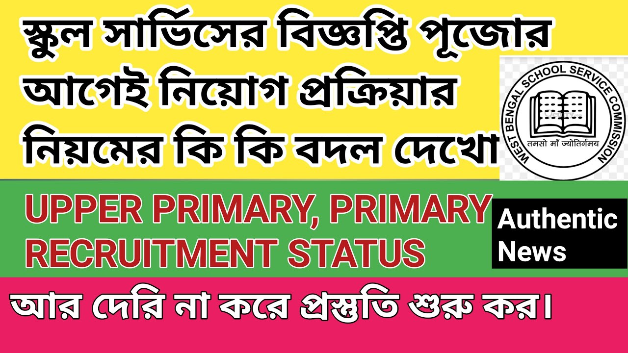 When Will Published WBSSC New Notification 2022||Upper Primary  & Primary TET Update
