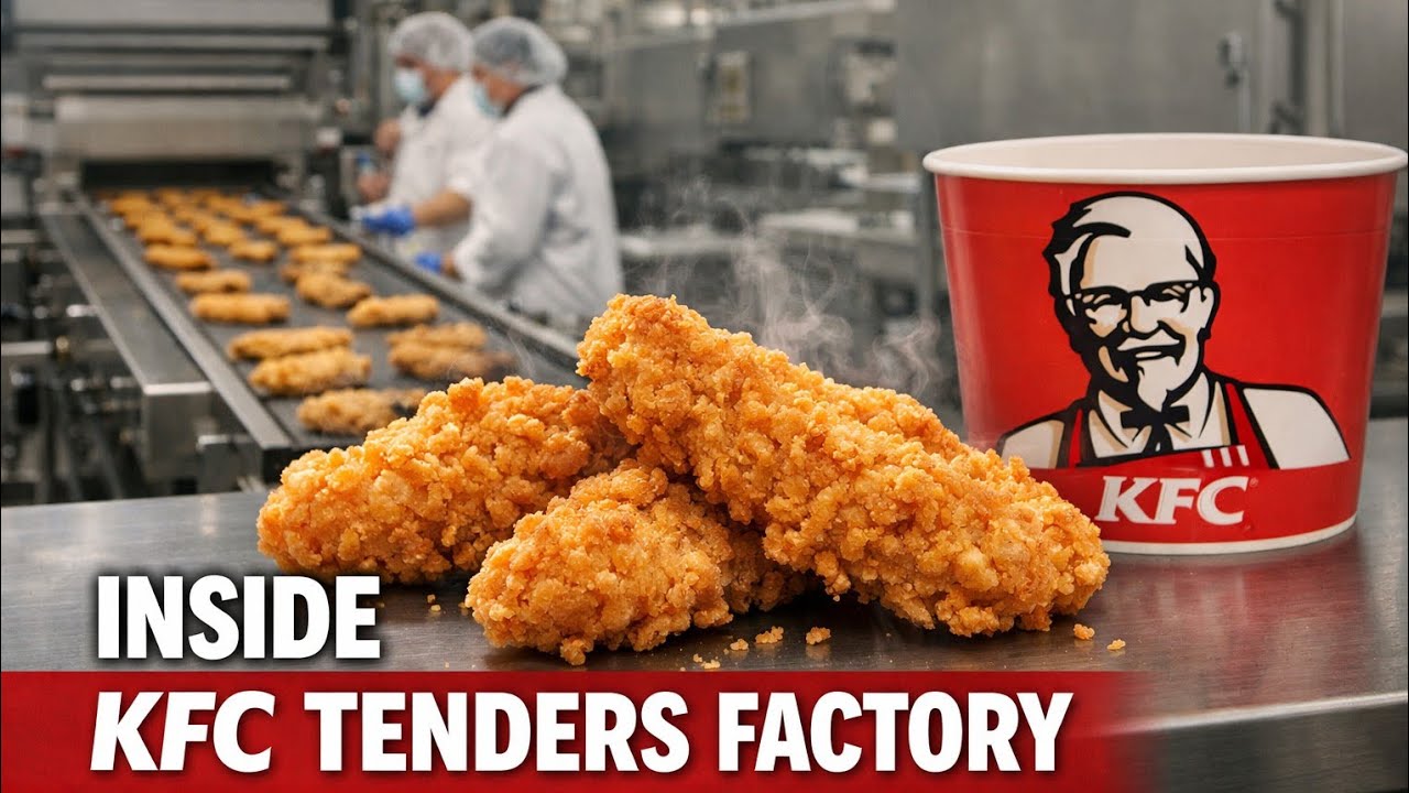 Inside the KFC Chicken Tenders Factory — Step-by-Step Production  #ChickenTenders