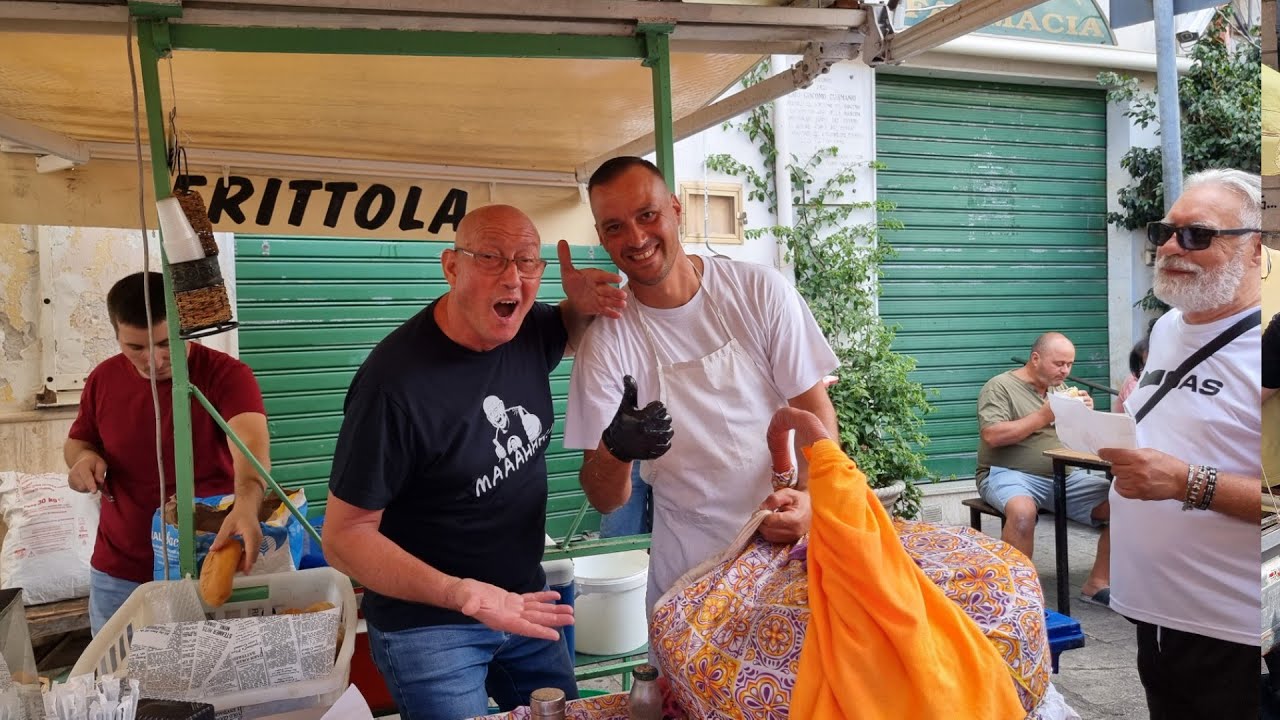 Street Food oggi a Piazza Carmine da Nino Frittola a Ballarò, Cibo di Strada, Palermo (Sicilia)