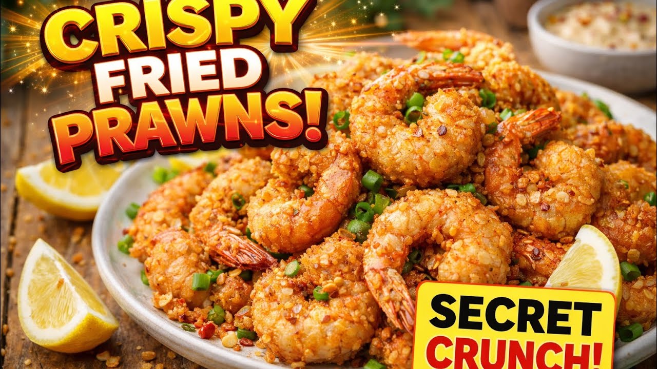 Golden Crispy Prawns with Semolina Crust | Easy Crunchy Shrimp Recipe| Rawa Prawns