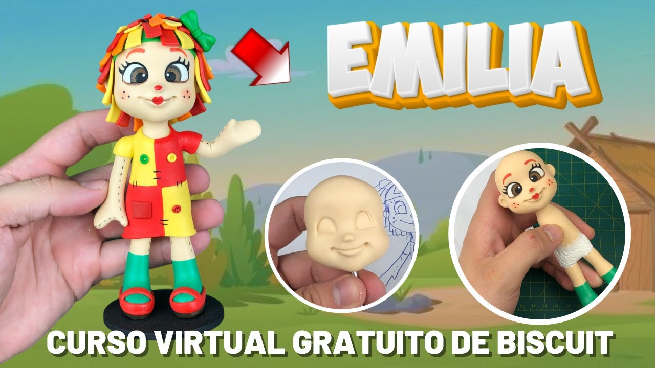 Emília em Biscuit- Curso virtual gratuito para iniciantes .