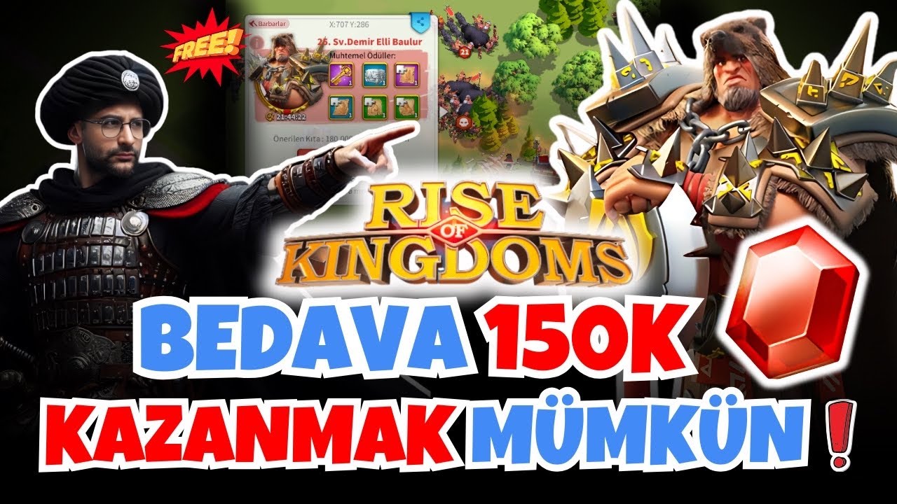 🎁 BEDAVA 150K CEVHER BAULUR KESEREK  KAZAN 🛑 | RİSE OF KİNGDOMS