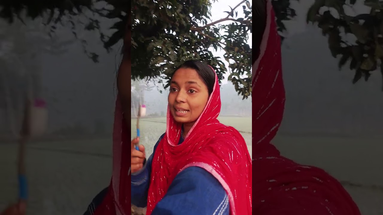 সকালে উঠে তিন ভাই বোন এক সাথে দাত ব্রাশ করছি 
