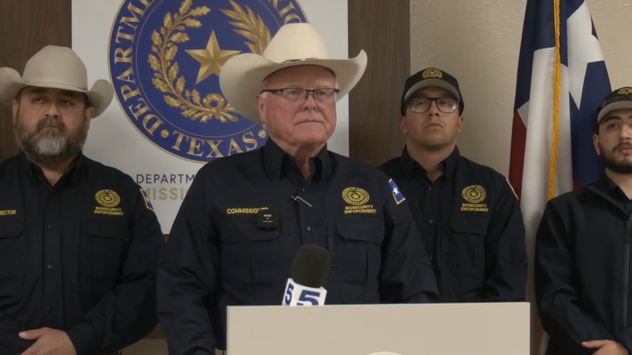 Texas Agriculture Commissioner speaks in San Juan in reference to death of Mexican cartel leader