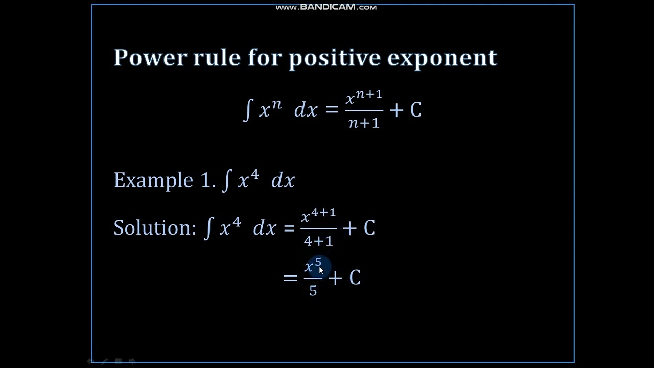 Indefinite Integral. Rule 1 - Power Rule