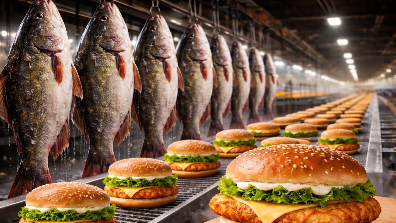 How Fish Burgers Are Made | Catfish to Fish Burger Factory Process