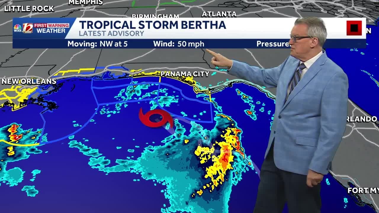 Tropical Storm Bertha Update, Gulf Impacts Expected