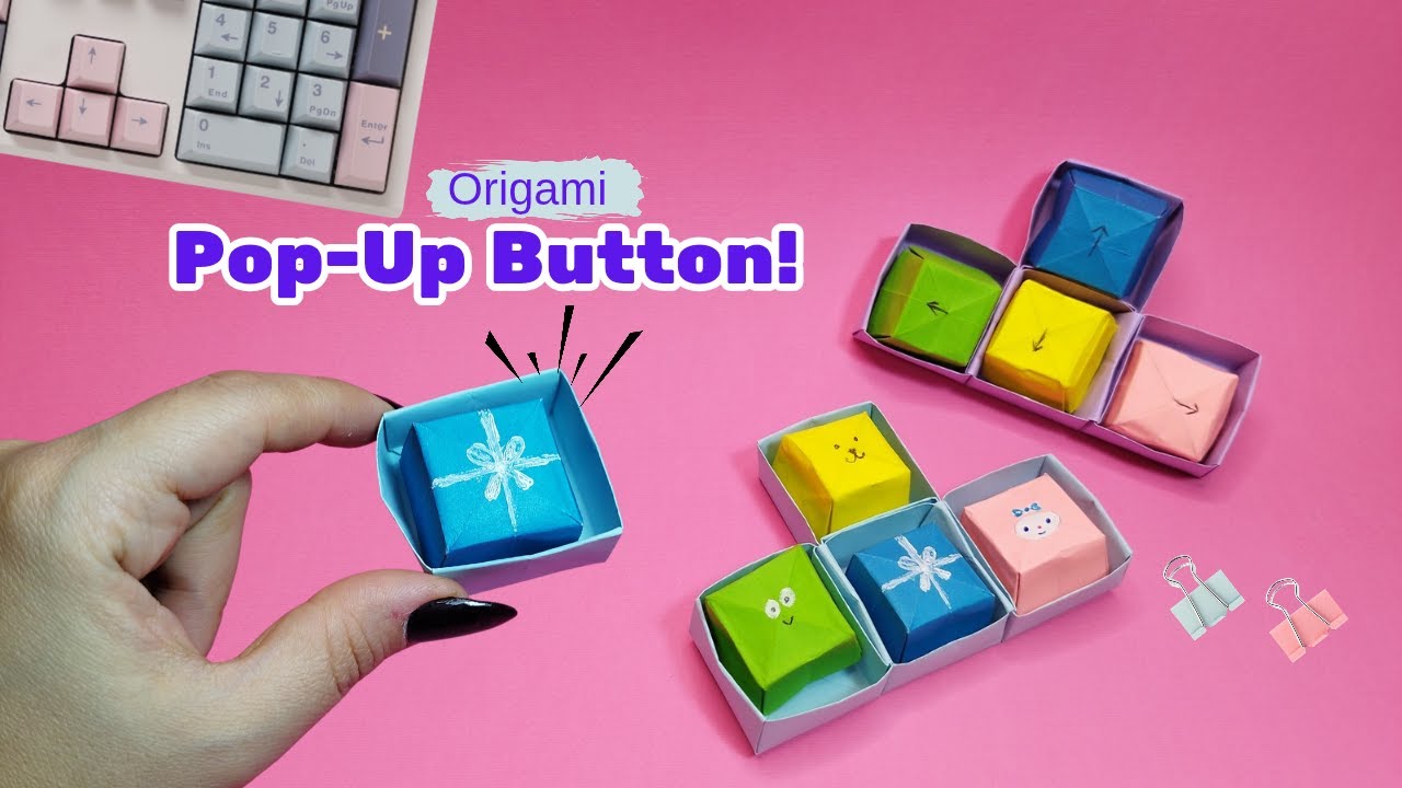 Origami Paper Keyboard | How to Make a Pop-Up Paper Button