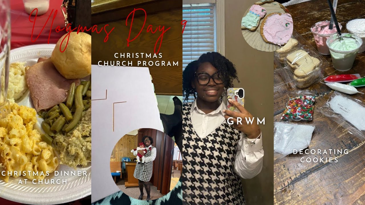Vlogmas day 9🎀🎄:Sunday diaries, Christmas program at church + dinner, decorating Christmas cookies.♡