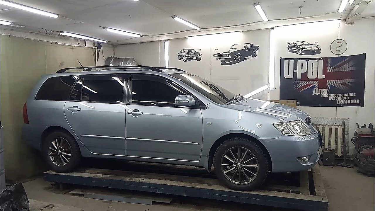 Toyota Corolla Fielder замена порогов, осмотр и начало работ