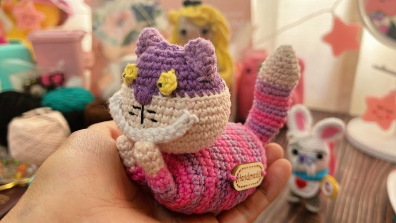 cabeza gato loco sonriente crochet  1/2 paso a paso