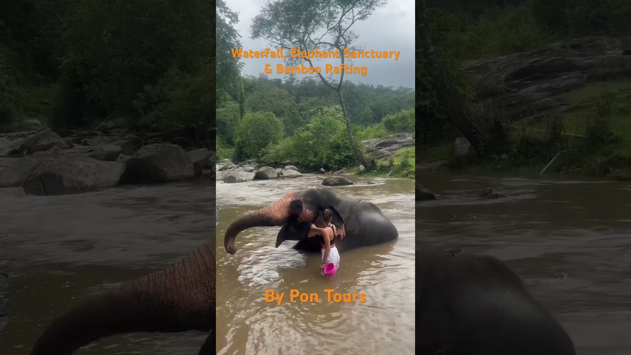 Waterfall, Elephant Sanctuary & Bamboo Rafting