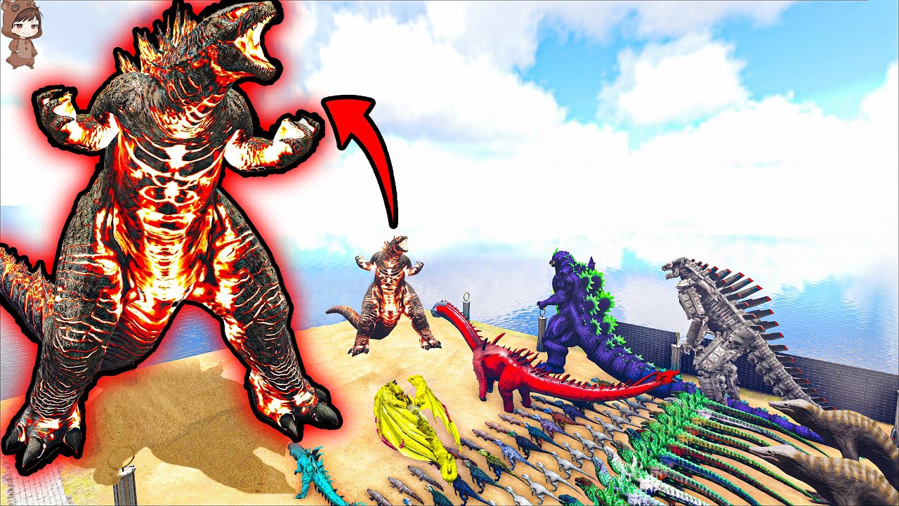 Burning Godzilla  VS Mod Creatures | ARK Mod Battle Ep.249