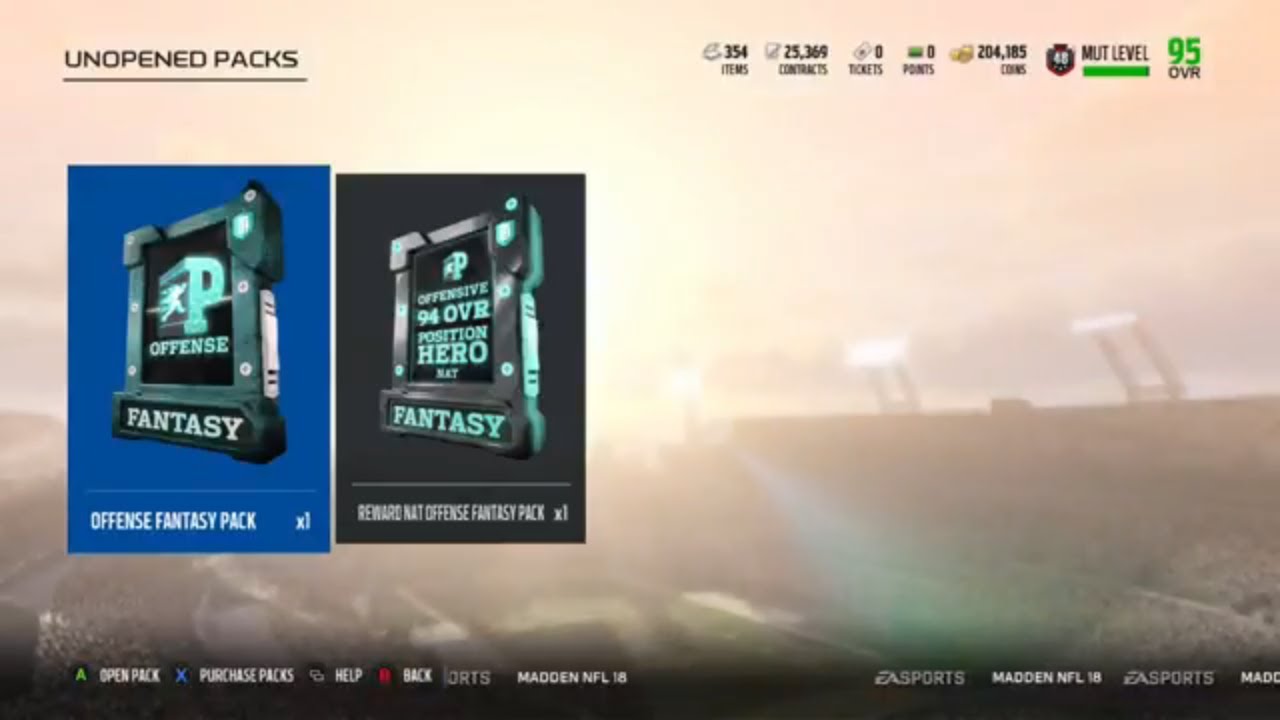 Madden 18 Ultimate Team Position Heroes Offense 94 Overall Reward Pack Opening - 1 Of 3 To choose