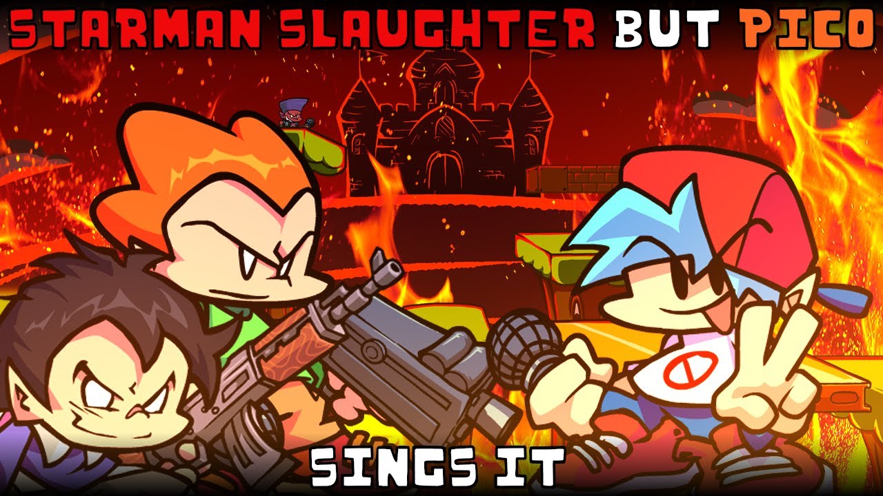 Redhead Rumble (Starman Slaughter but Pico sings it) | FNF: Mario's Madness v2 cover
