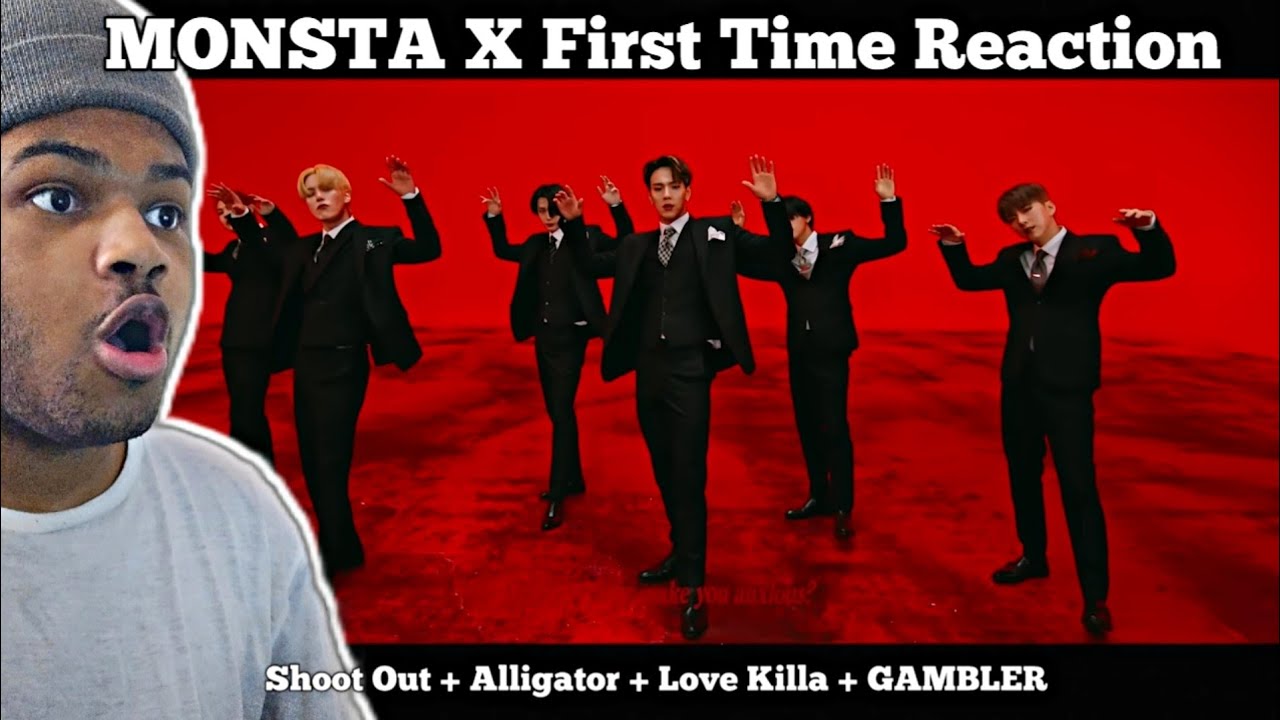 NEW K-POP FAN REACTS TO MONSTA X FOR THE FIRST TIME!! Shoot Out + Alligator + Love Killa + GAMBLER