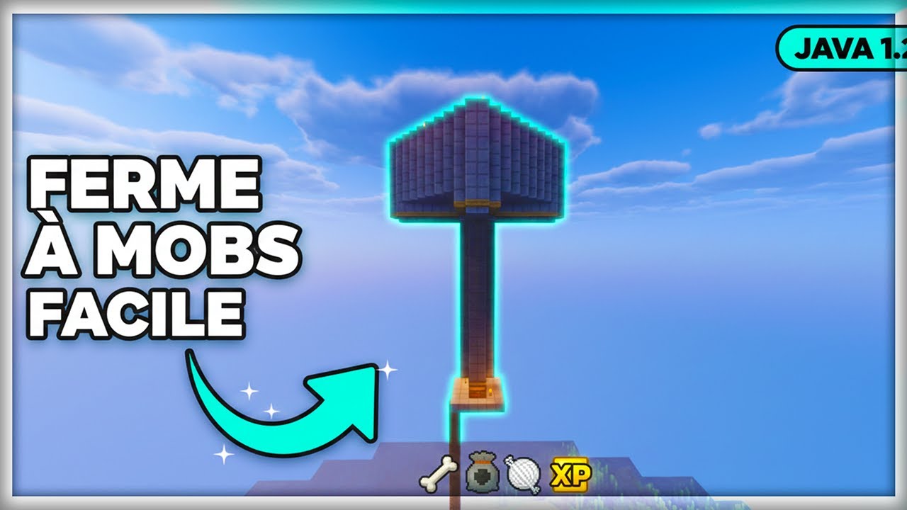 Ferme à Mobs Facile Minecraft 1.21+ Java | XP + Loot | Schematic & Download