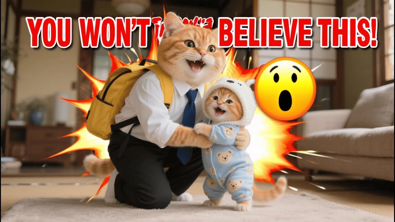 Ginger Kitten Reunites with Papa Cat 🐱💖 Mama Cat’s Surprise Home Reveal 🏡  Cute Cat Animation