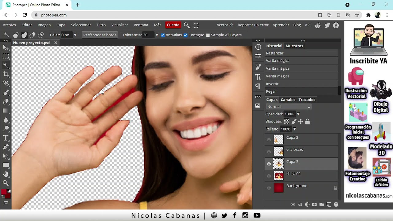 Como hacer Fotomontajes con Photopea [Clase 2] | Trabajando con imagenes, capas y transformaciones