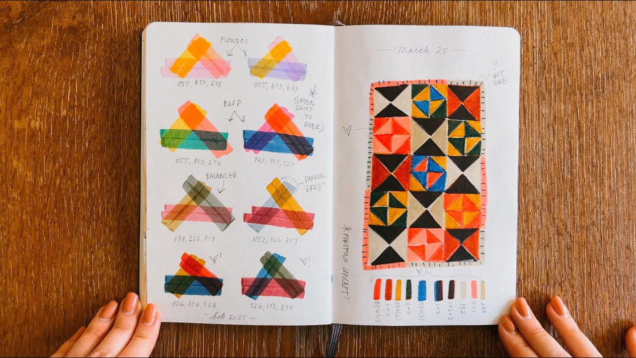 How to pick color palettes | Free sketchbook lesson: layered marker studies