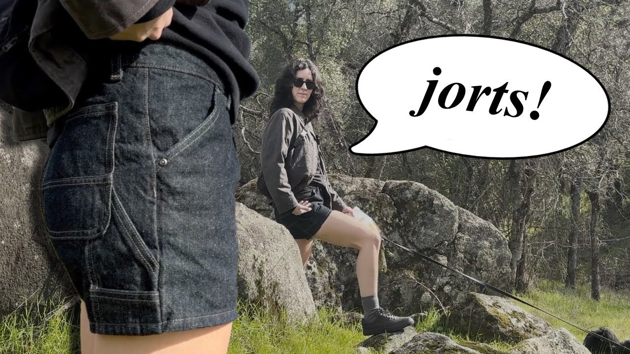 sewing raw denim jorts