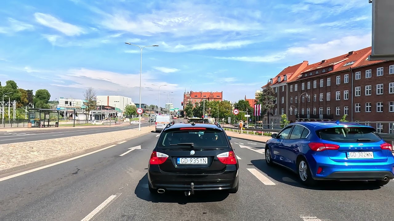 Poland / Gdańsk - Sopot - Gdynia ( Tricity ). Route by car 4K  gopro11