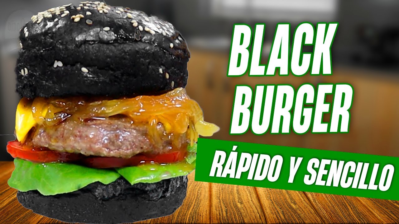 PAN DE HAMBURGUESA NEGRO CASERO en 4 pasos  #pan #casero #mcdonalds #burgerking #color  #negro