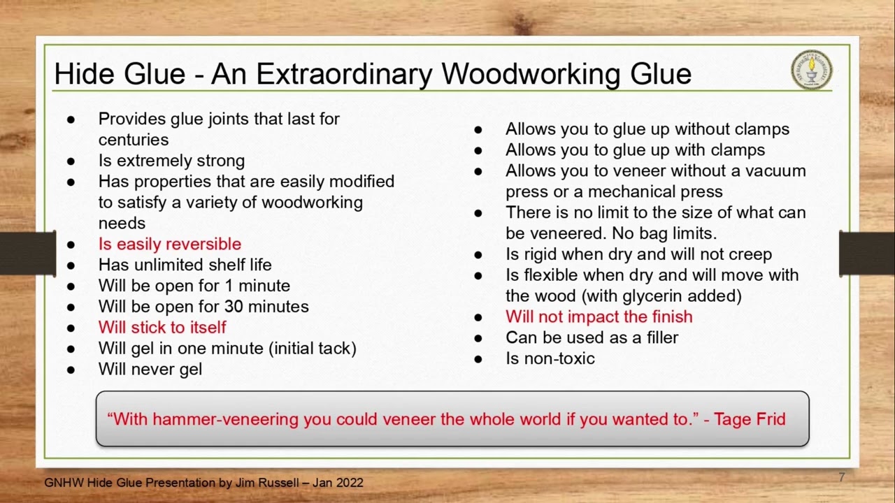 GNHW Presentation Hide Glue and Hammer Veneering