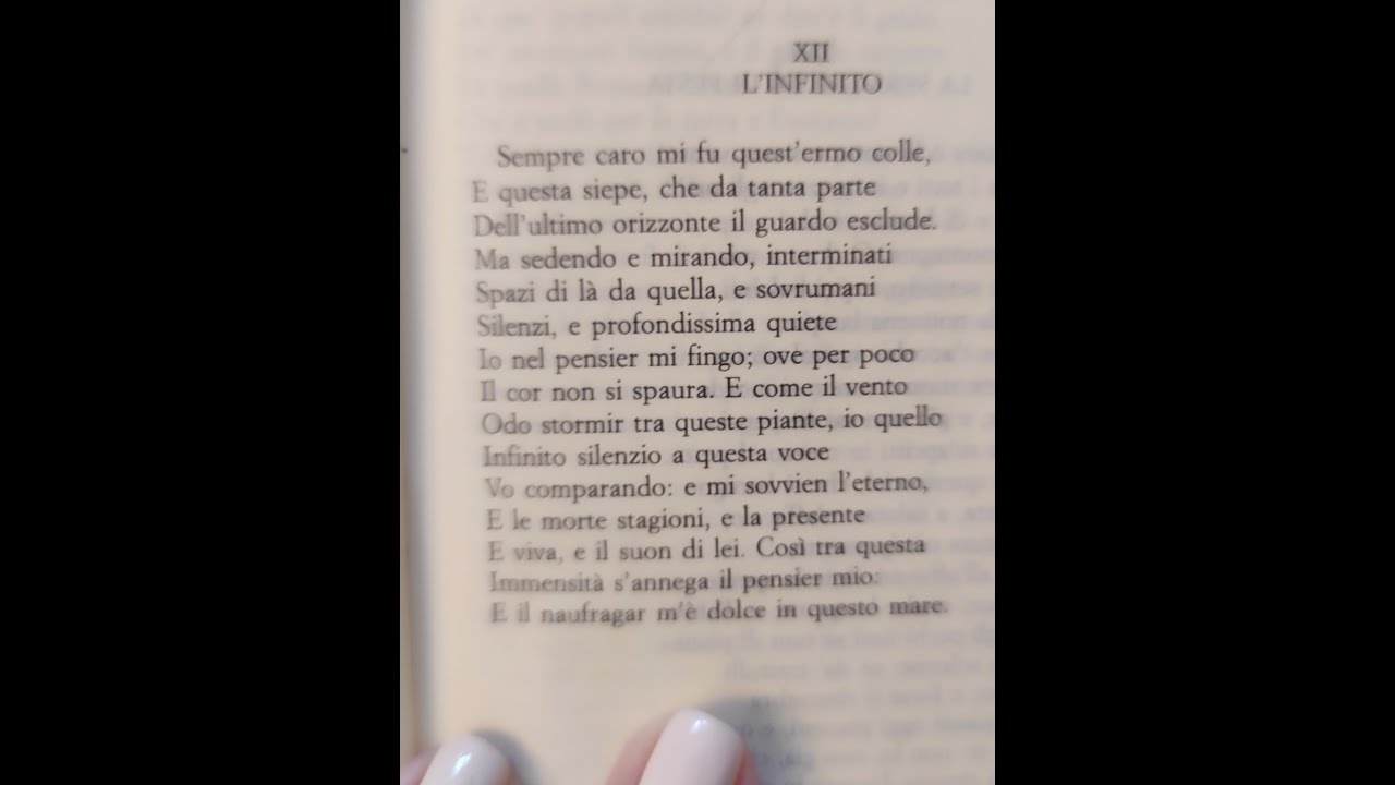 Una Poesia per stare meglio 1 Leopardi, L'infinito