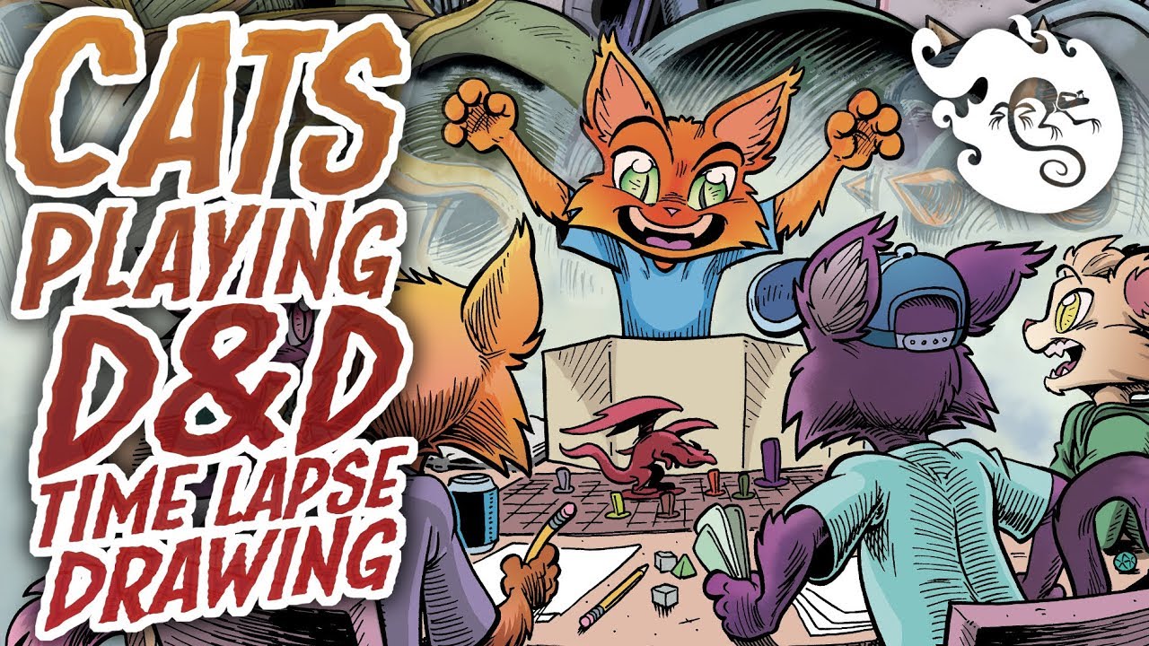 D&D Cats Time Lapse Drawing
