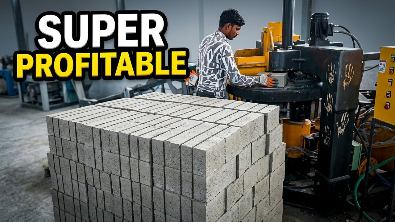 Rotary Fly Ash Brick Machine || Fly Ash Bricks Manufacturing Process || Startup Ideas #hypko