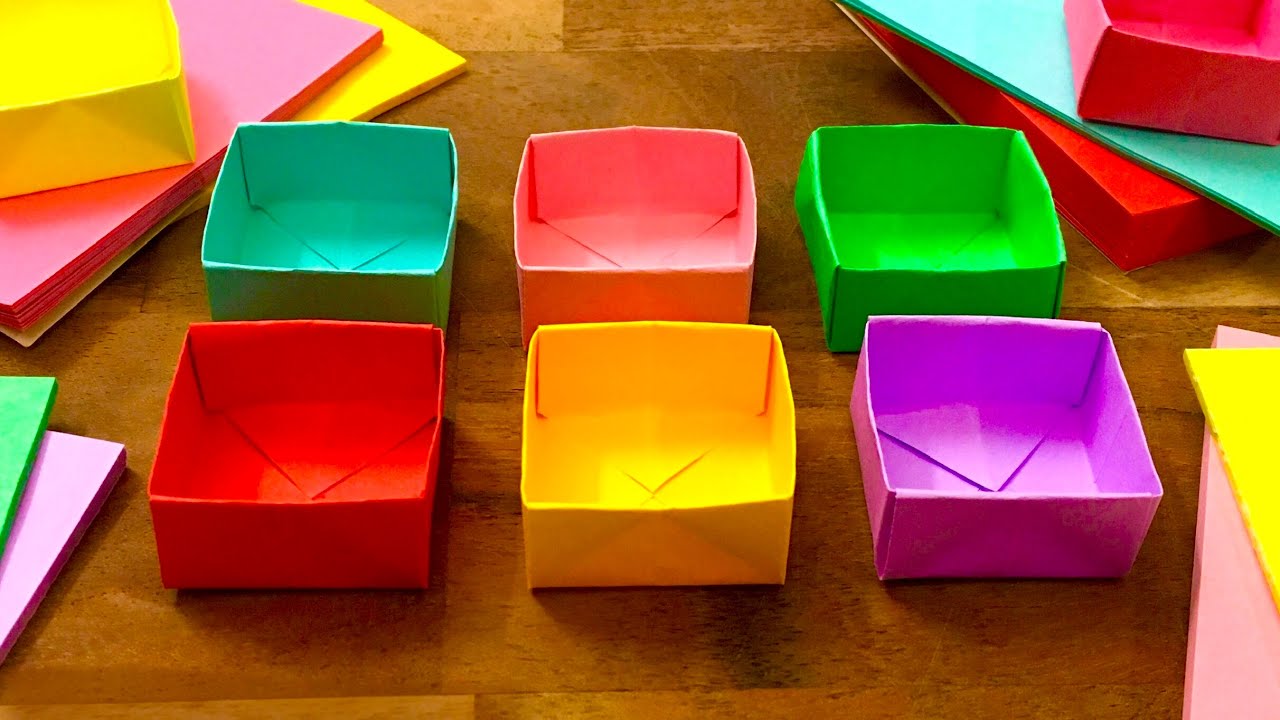 DIY Paper Box, How to make Easy Paper Box Origami, Sticky Note Origami Easy Box, No glue / DIY Craft