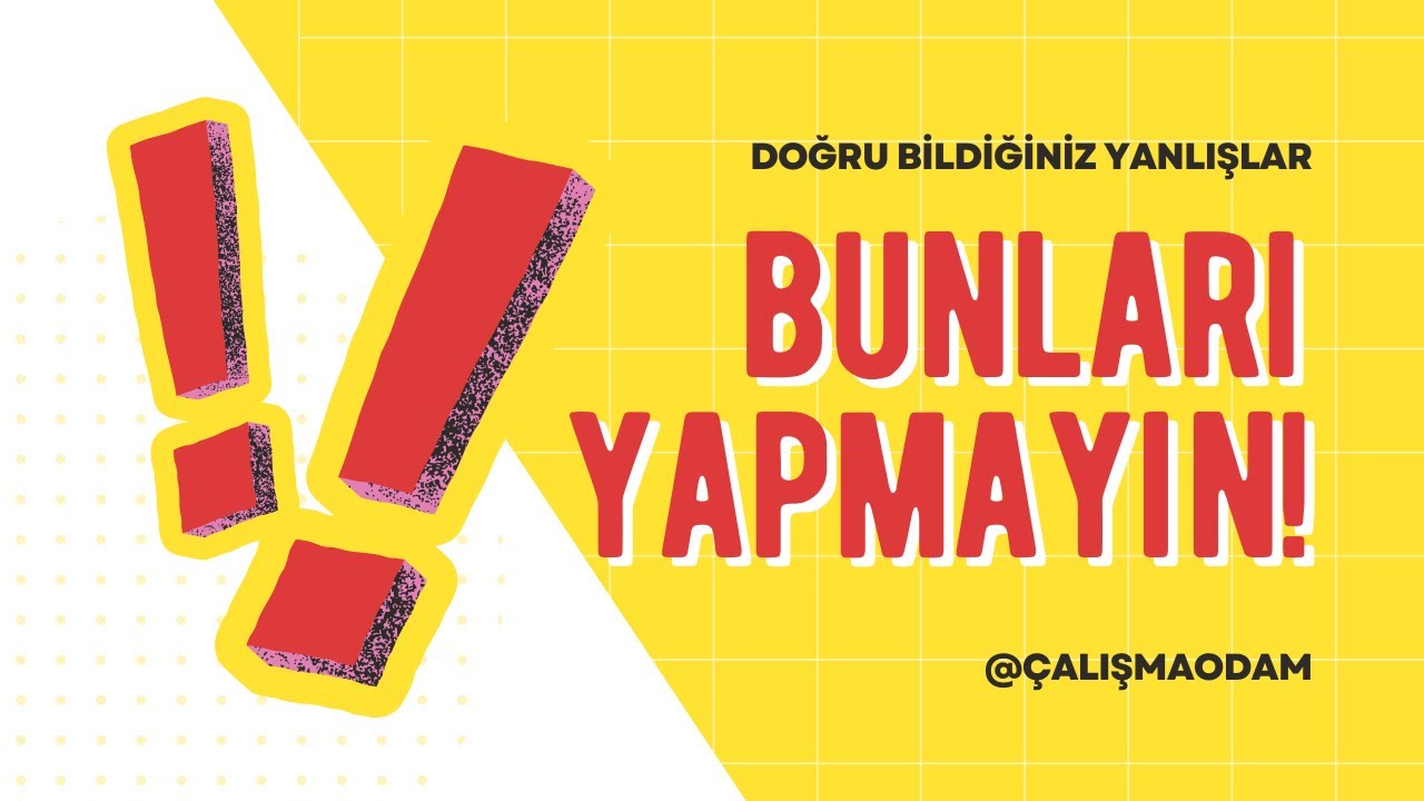 Ders Çalışırken Bu 3 Büyük Hatayı Yapmayın ‼️ Ders Nasıl Çalışılır ?  YKS (TYT + AYT)  KPSS / LGS