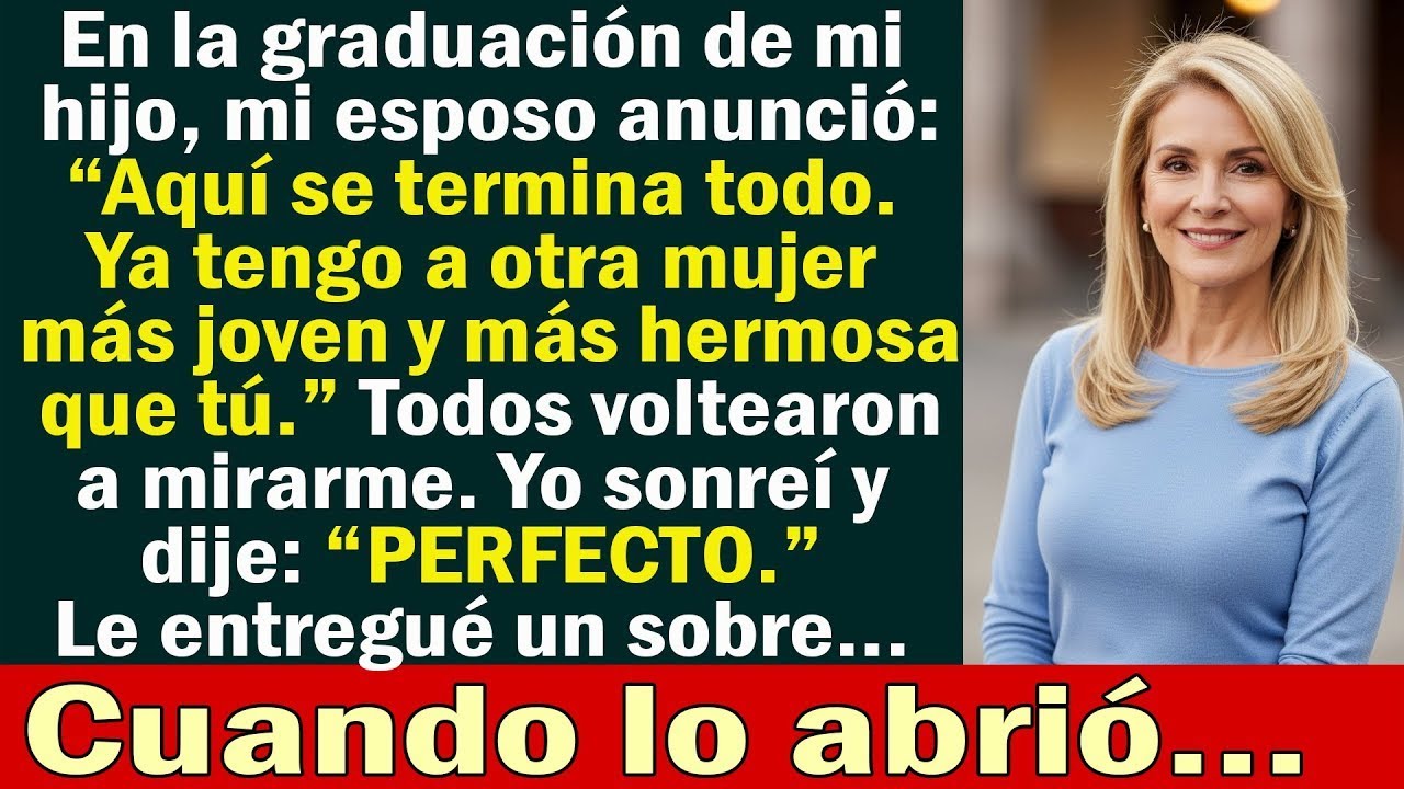 Mi esposo anunció que tenía una nueva amante en la graduación de nuestro hijo, pero empezó a gritar.