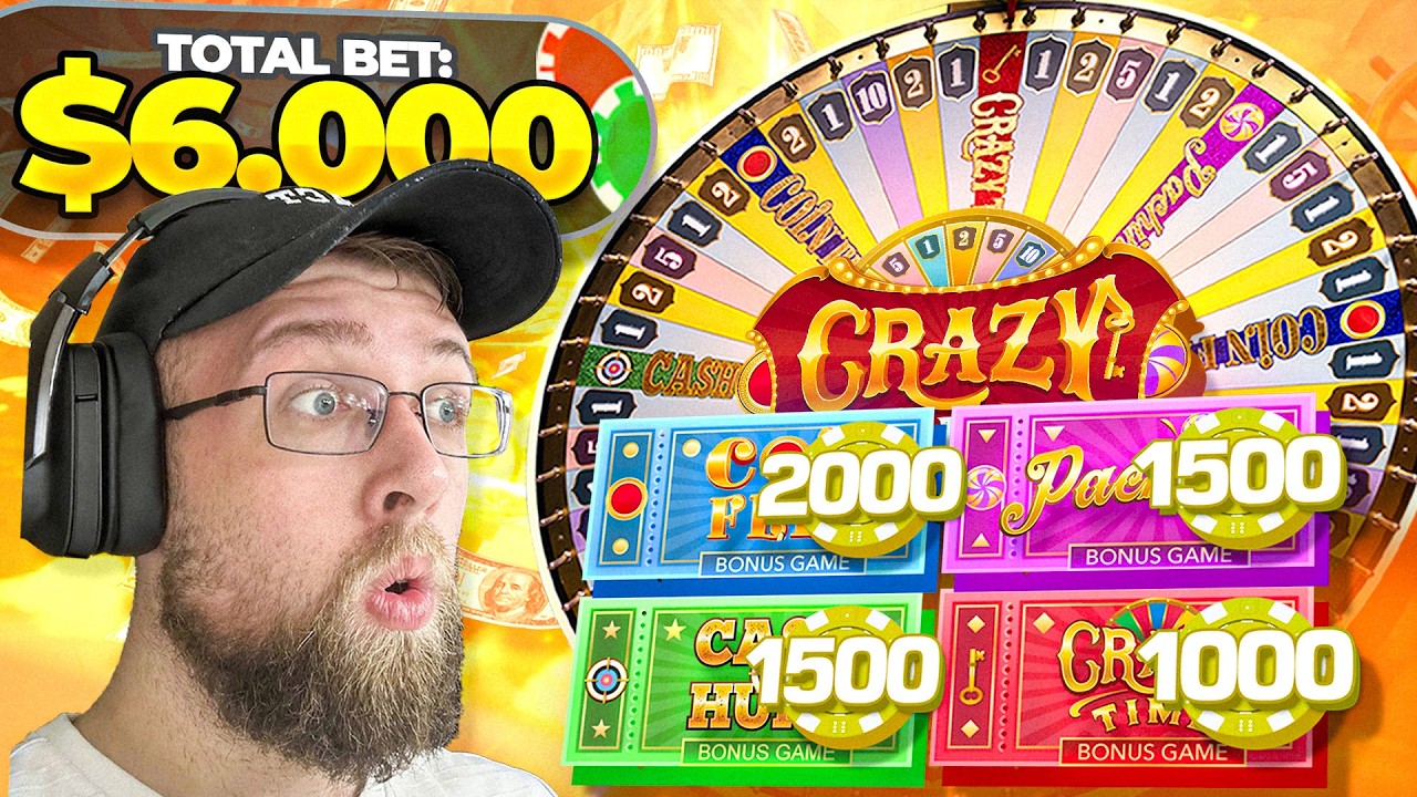 I DID INSANE $6000 ALL IN BETS ON CRAZY TIME LIVE GAME SHOW!