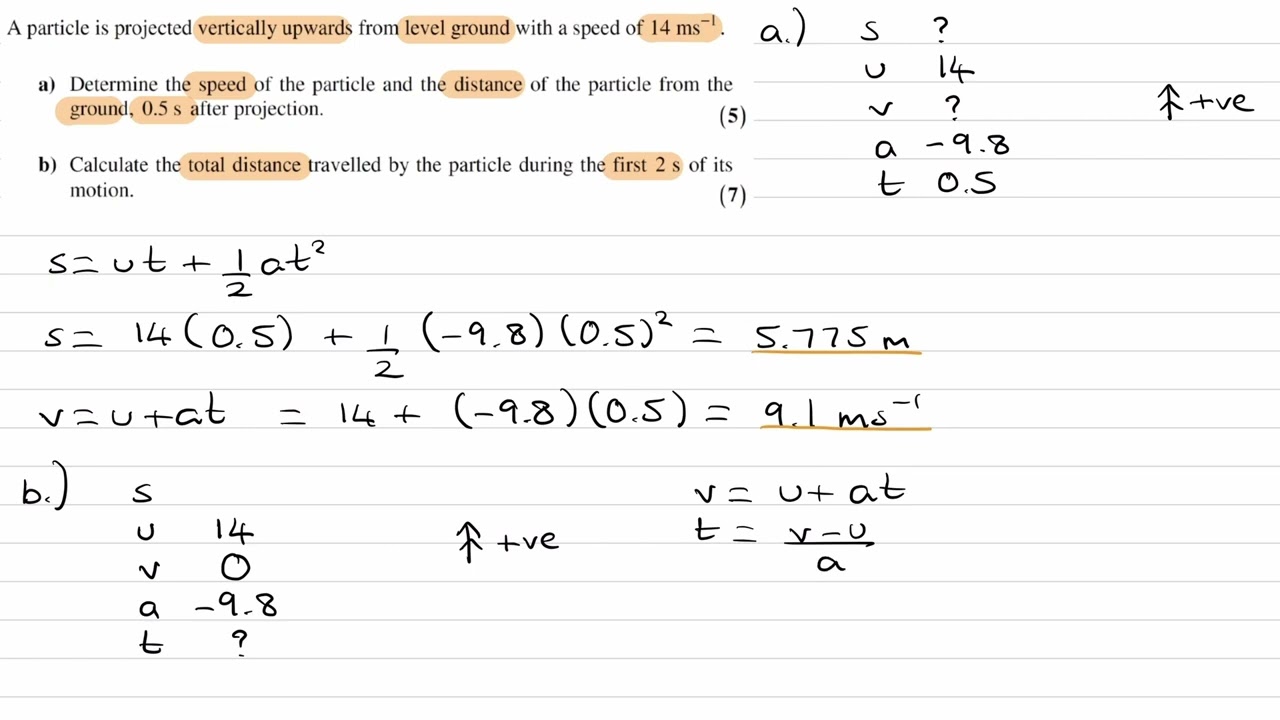 Constant Acceleration Exam Questions - A Level Maths - Edexcel Mechanics Year 1 - Q4 (level 2)