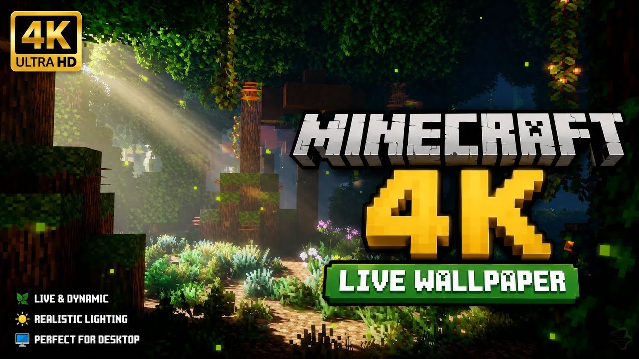Minecraft 4k Live wallpaper for loop 🔁. ।। High quality and realistic lighting॥ Perfect for Desktop॥