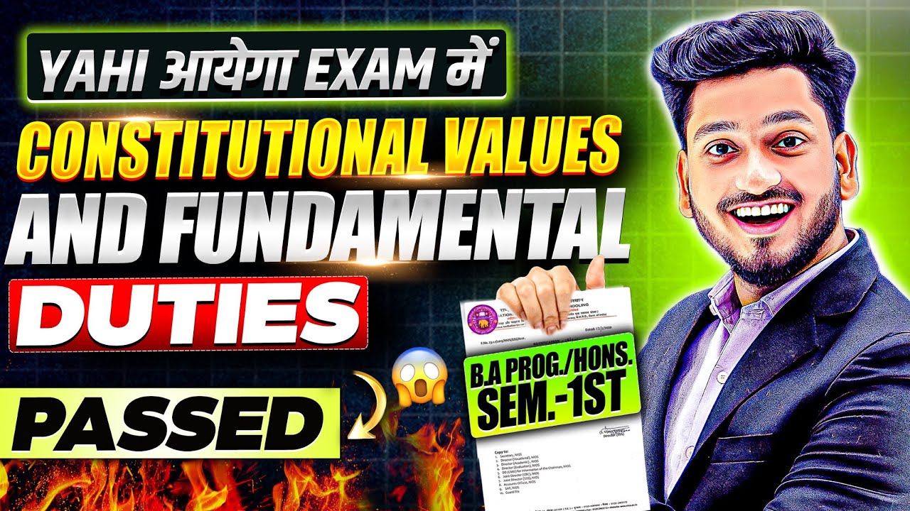 Constitutional Values and Fundamental Duties | B.A Prog.Hons Sem 1st Impt Ques with Ans | 100% Pass