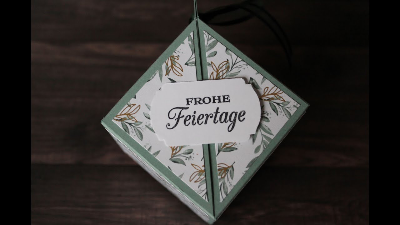 Schräge/Quadratische Geschenkbox in 6,5cm mal 6,5cm mal 6,5cm mit Stampin`UP! Produkten
