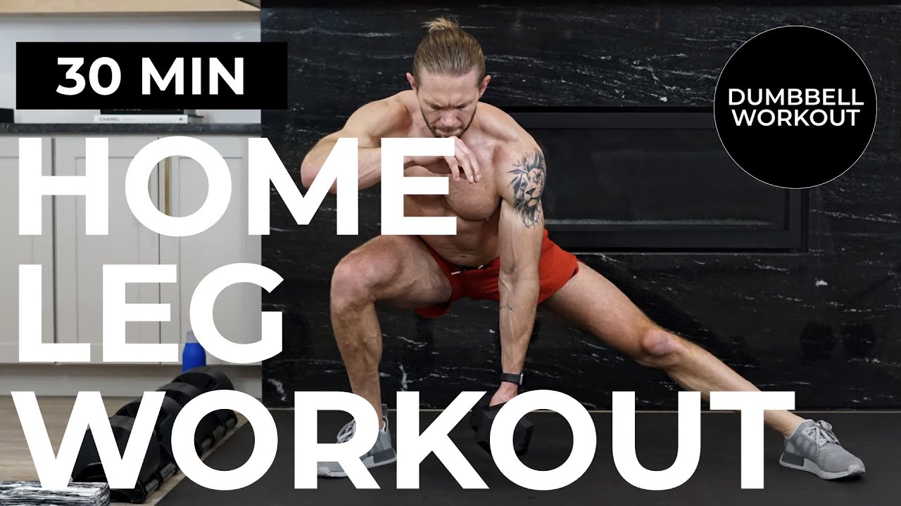 30 Min Home Leg Workout with Dumbbells (Quads, Glutes + Hamstrings)