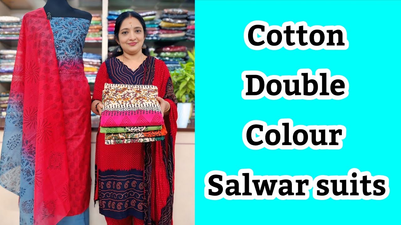 Cotton Double colour | Block print | Salwar suits | @noblelady  