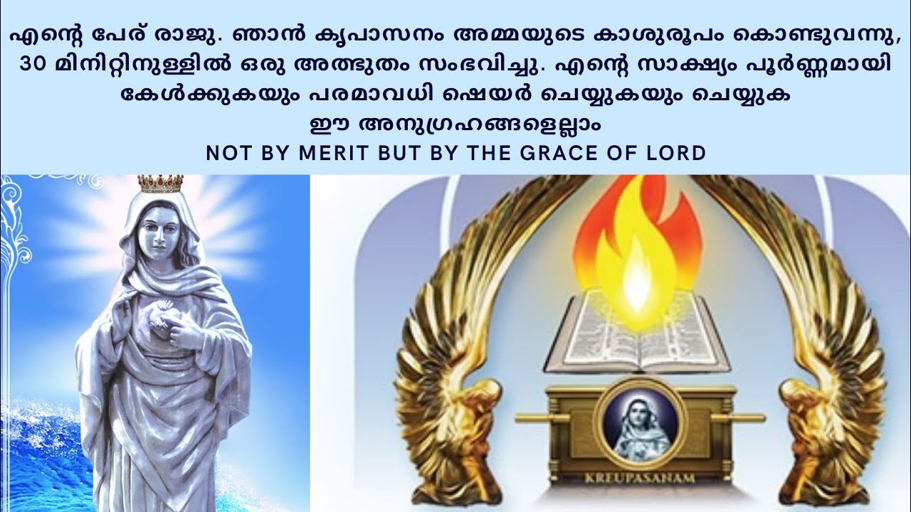 ഞാൻ കൃപാസനം അമ്മയുടെ കാശുരൂപം കൊണ്ടുവന്നു, 30 മിനിറ്റിനുള്ളിൽ ഒരു അത്ഭുതം സംഭവിച്ചു.