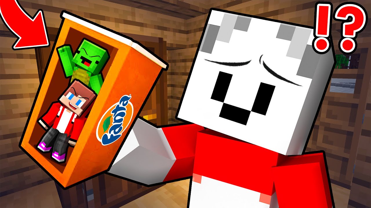 JJ and Mikey Hide Inside FANTA To Prank Carrie in Minecraft ! - Maizen
