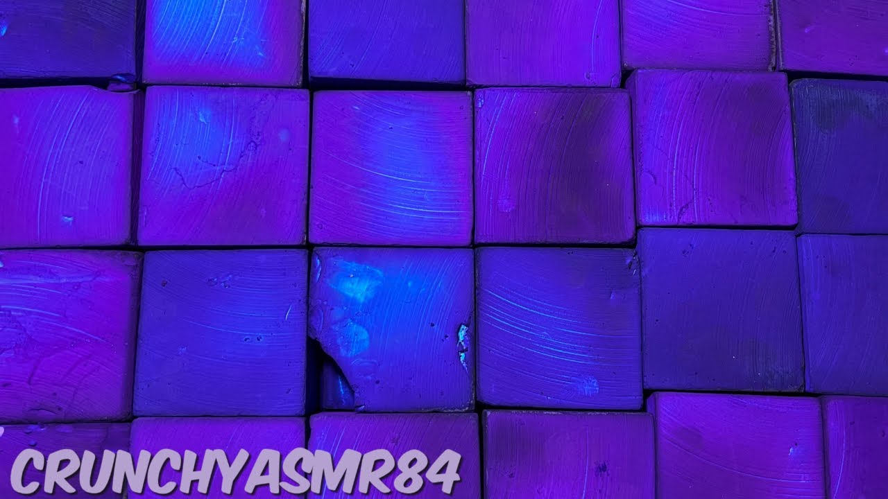 50 Dyed Purple Fresh Blocks | 4 Different Shades of Purple | Oddly Satisfying | ASMR