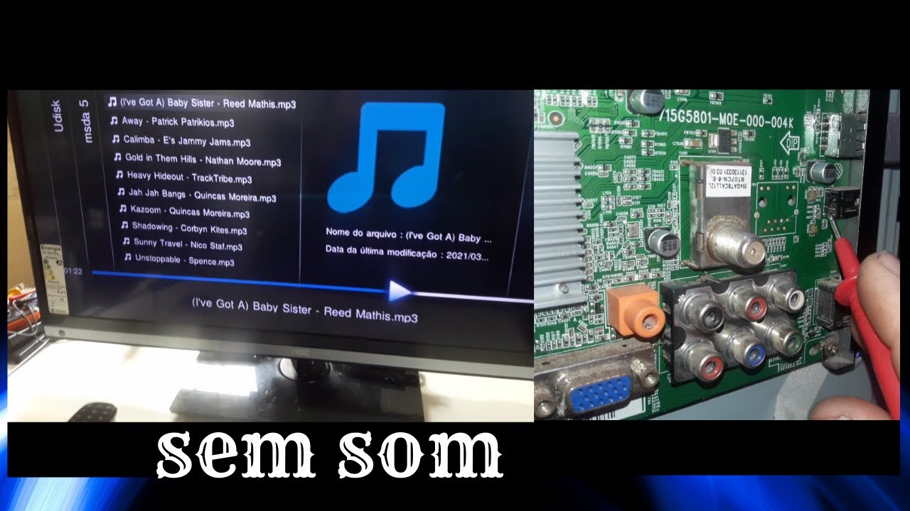TV AOC não sai som nos auto falantes - modelo:LE32D1440 - como consertar