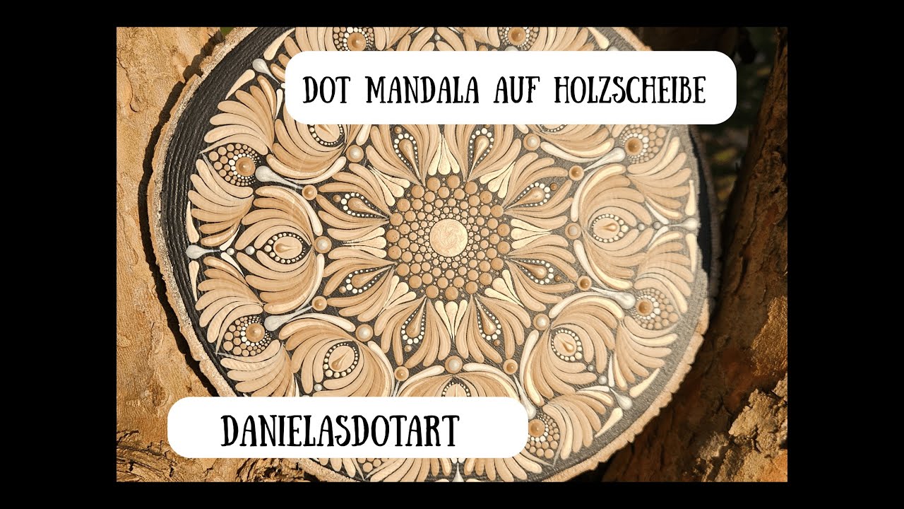 Dot Mandala auf Holzscheibe | Dot Painting Tutorial im Zeitraffer | time-lapse dotart