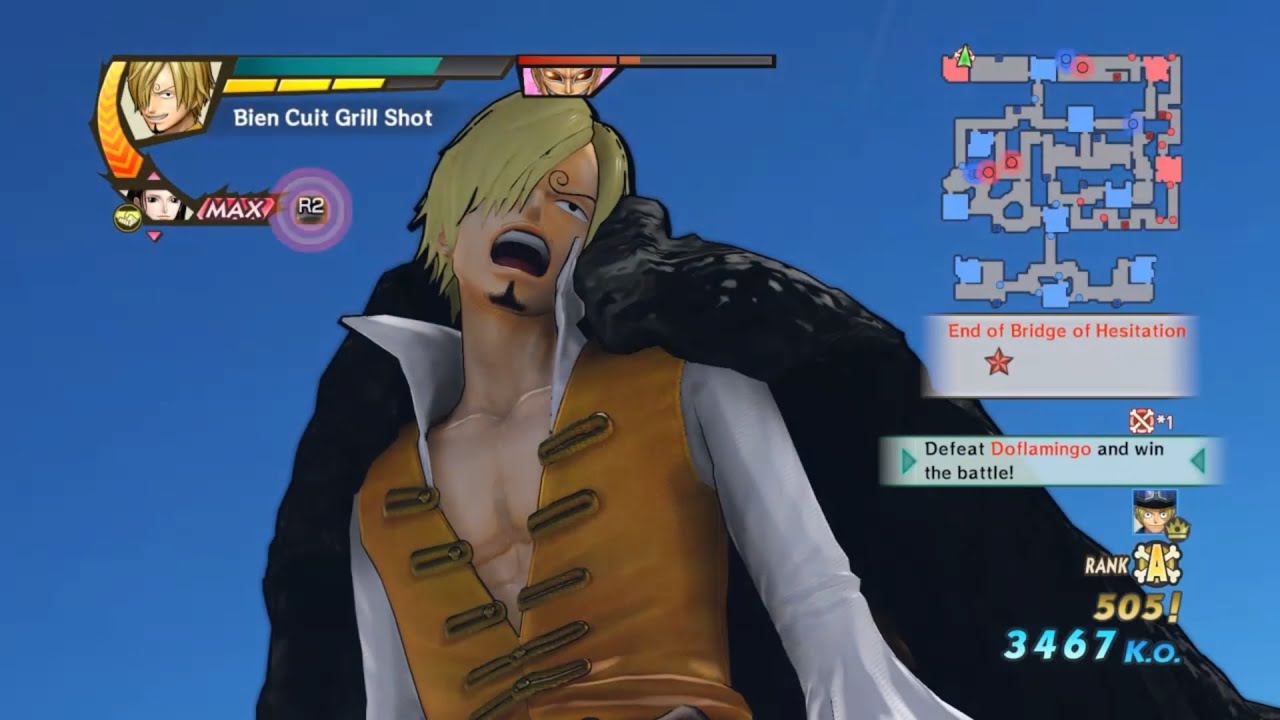One Piece Pirate Warriors 3 Vinsmoke Sanji Level 100 Gameplay