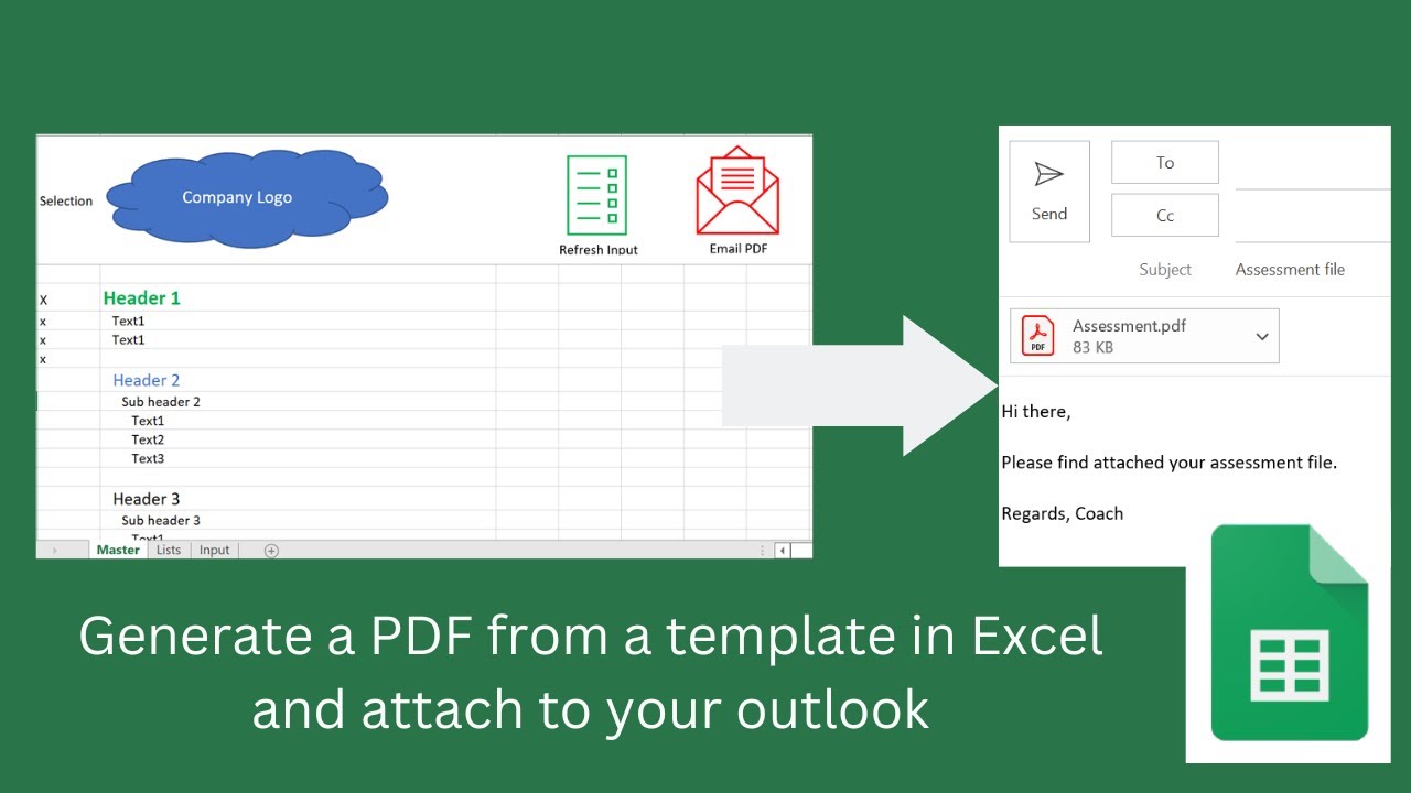 excel vba pdf and attach to email