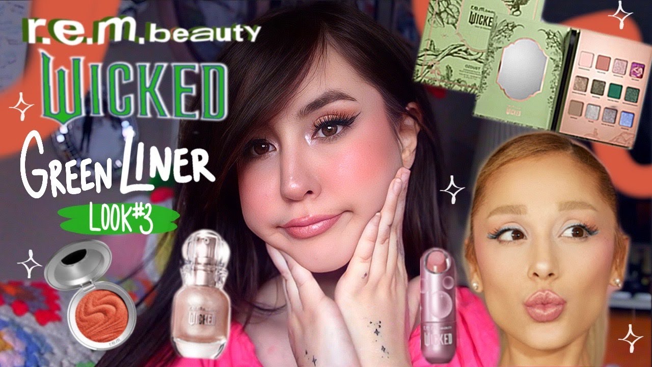 Another@r.e.m.beauty  Wicked Makeup Collection Look! Green Liner|Ozdust Palette|Galinda Glow Drops